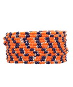Seed Bead Bracelets in Orange and Navy