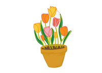 Pot of Tulips Big Attachment By Happy Everything-Lemons and Limes Boutique