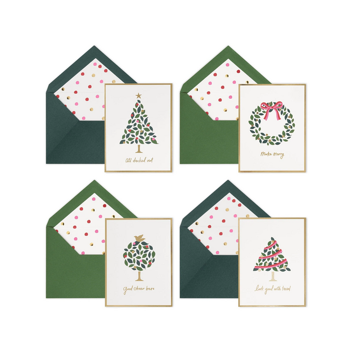 Assorted Holiday Card Set, Evergreen Confetti Dot Kate Spade--Lemons and Limes Boutique