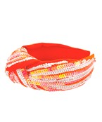 Striped Sequin Headband in Orange and White-Lemons and Limes Boutique