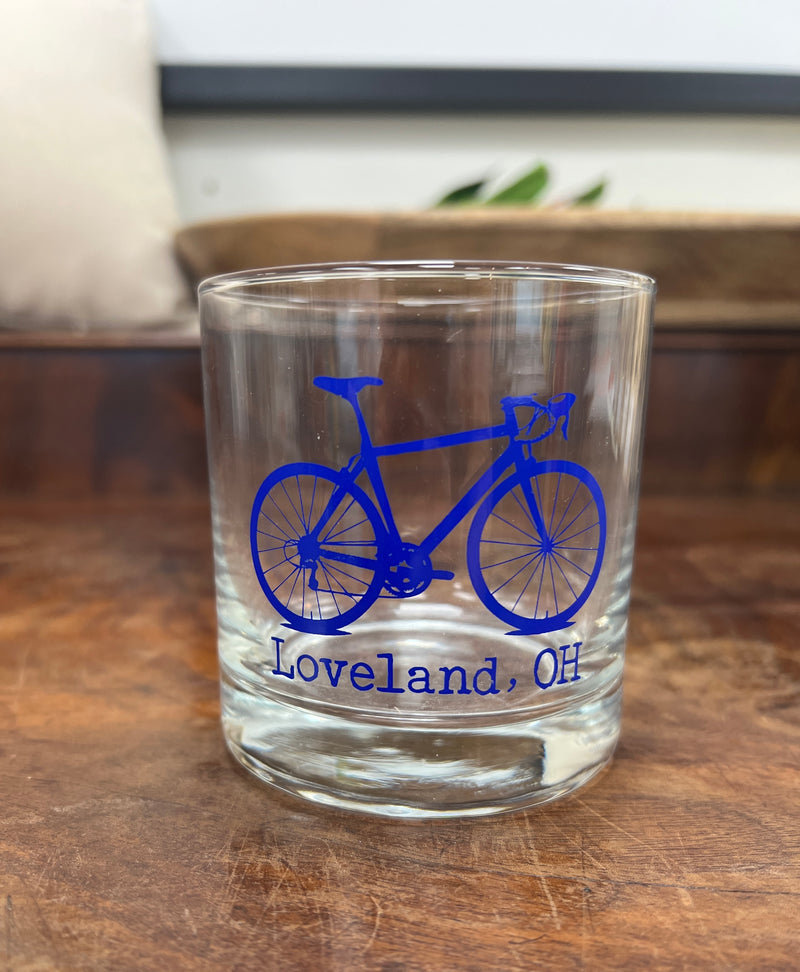 Bicycle Rocks Glass - Blue--Lemons and Limes Boutique