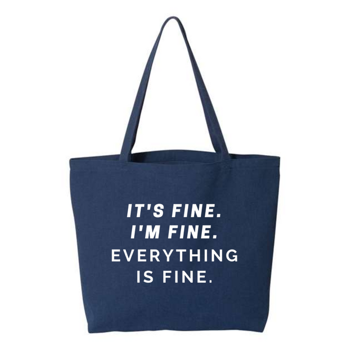 It's Fine Everything's Fine Canvas Tote in Navy--Lemons and Limes Boutique