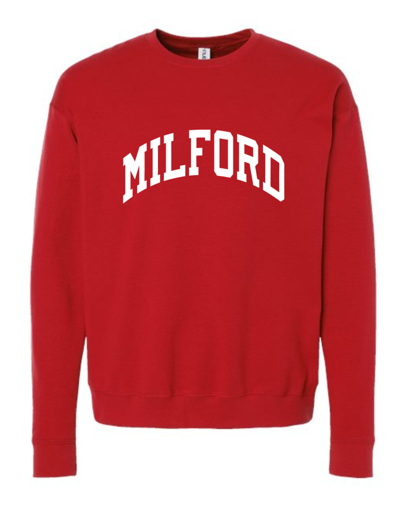 Milford Curved Sweatshirt on Heathered Red-Apparel-Lemons and Limes Boutique