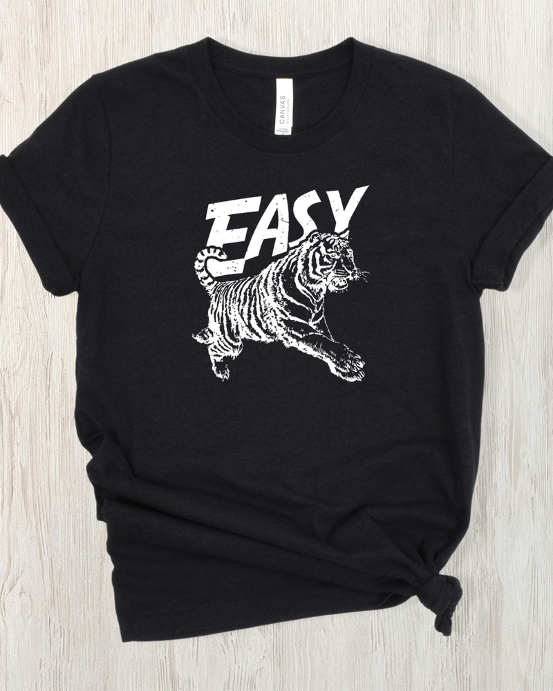 Easy Tiger T-Shirt on Heather Black-Lemons and Limes Boutique