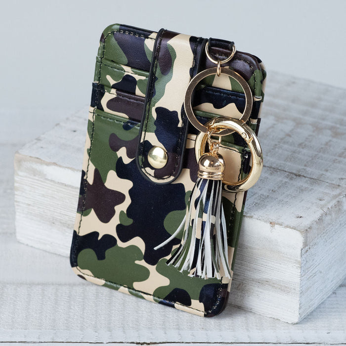 Candace Keychain Card Wallet-Green Camo-Clutch-Lemons and Limes Boutique