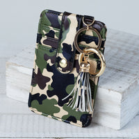 Candace Keychain Card Wallet-Green Camo-Clutch-Lemons and Limes Boutique