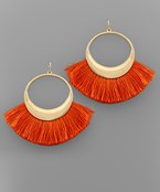 Fan Tassel Circle Earrings in Orange-Lemons and Limes Boutique