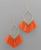 Marquise and Tassel Earrings in Orange and Worn Gold-Lemons and Limes Boutique