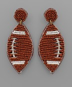 Beaded Football Earrings with Brown Drop-Lemons and Limes Boutique