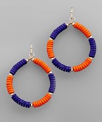 College Color Beaded Circle Earrings in Navy-Lemons and Limes Boutique