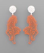 Tiger Filigree Earrings in Orange with White Drop-Lemons and Limes Boutique