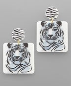 White Bengal Tiger Dangle Earring-Lemons and Limes Boutique