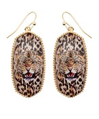 Jungle Tiger Faceted Dangle Earring--Lemons and Limes Boutique