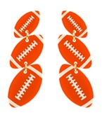 3 Football Drop Earrings in Orange and White-Lemons and Limes Boutique