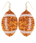 Glitter Football Earrings in Orange and White-Lemons and Limes Boutique