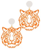 Tiger Filigree Earrings in Orange With White Drop-Lemons and Limes Boutique