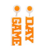 Game Day Letter Earrings in Orange and White-Lemons and Limes Boutique