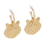 Tiger Dangle Metal Hoops