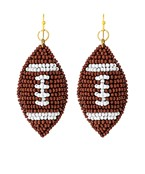 Beaded Football Dangle Earrings-Lemons and Limes Boutique