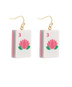 Mahjong Dangle Earrings in Lotus Pink
