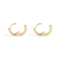 18K Gold PVD Stainless Steel CZ Stone Huggie Earrings