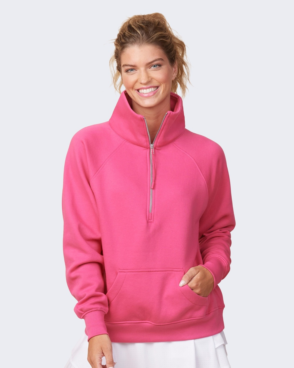 Signature Half Zip Fleece Pullover in Hot Pink-Lemons and Limes Boutique