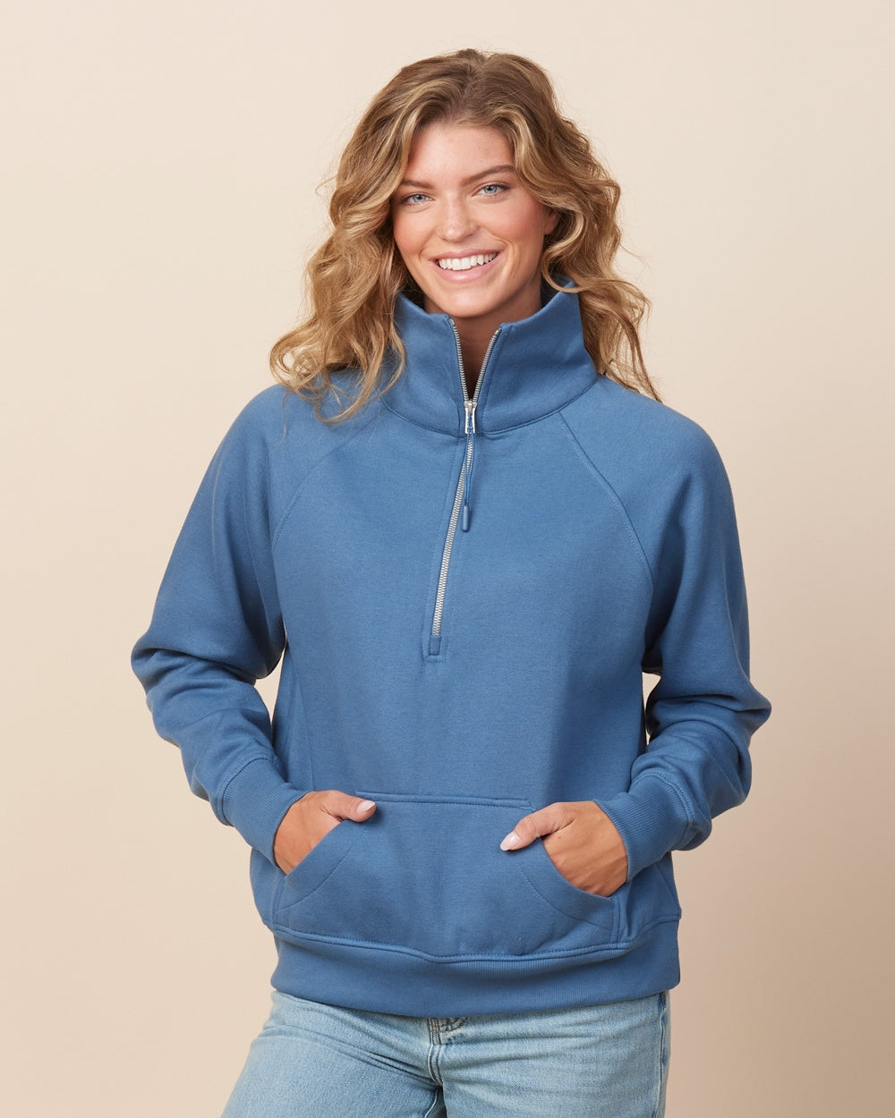 Signature Half Zip Fleece Pullover in Stellar Blue-Lemons and Limes Boutique