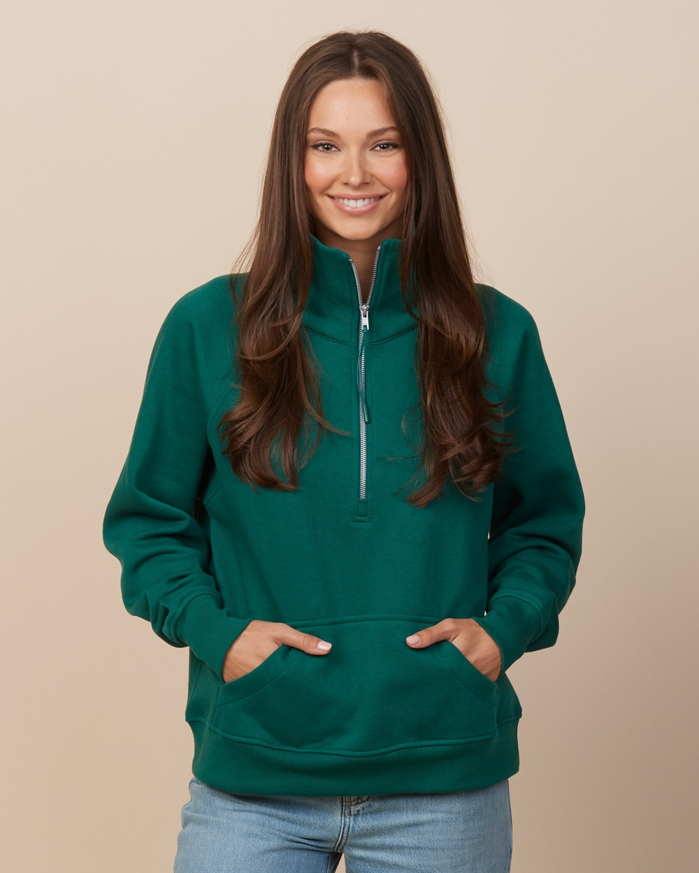 Signature Half Zip Fleece Pullover in Alpine Green-Lemons and Limes Boutique