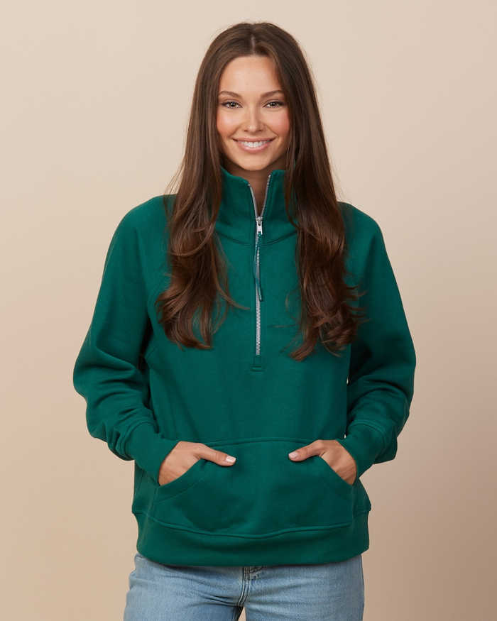Signature Half Zip Fleece Pullover in Alpine Green-Lemons and Limes Boutique