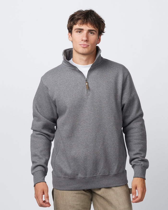 Signature Men's Quarter Zip - Dark Heather-Lemons and Limes Boutique