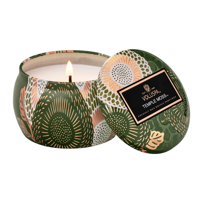 Temple Moss Mini Tin Candle Voluspa-Lemons and Limes Boutique