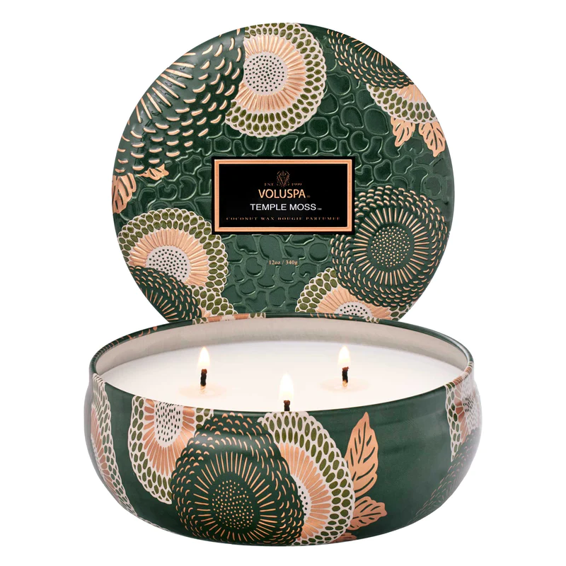 Temple Moss 3 Wick Tin Voluspa-Lemons and Limes Boutique