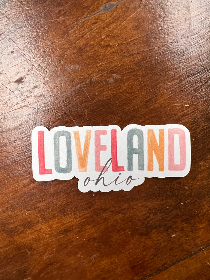 Loveland Ohio Watercolor Sticker--Lemons and Limes Boutique