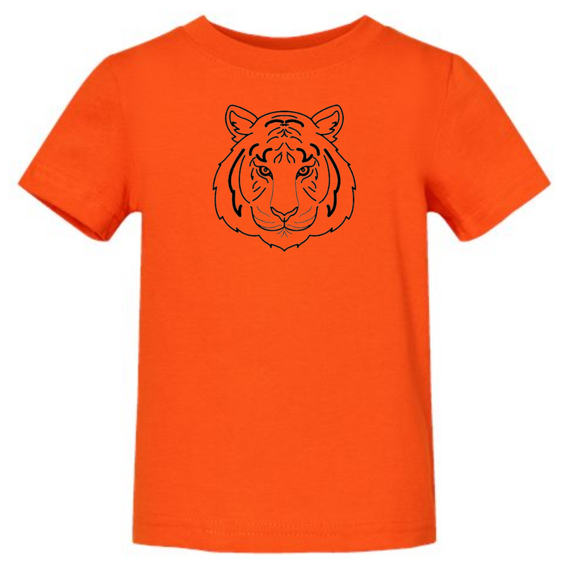 Tiger Face Black T-Shirt on Orange-INFANT-Graphic Tees-Lemons and Limes Boutique