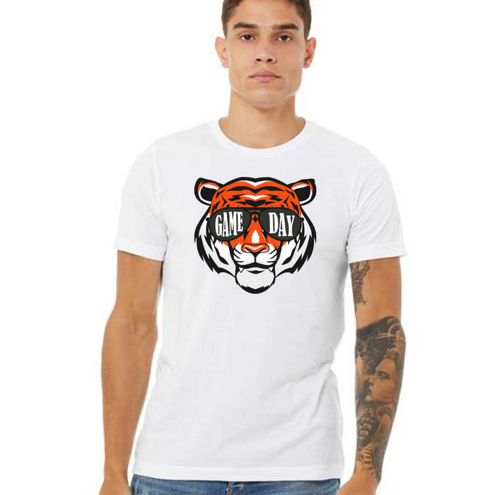 Game Day Tiger Short Sleeve T-Shirt on White-Lemons and Limes Boutique