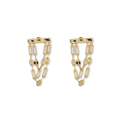 Draped Bar Earrings in Gold by Pura Vida