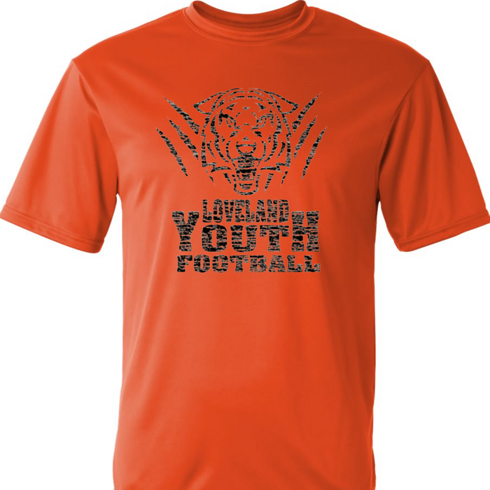 Loveland Youth Football 2023 Logo Performance T-Shirt on Orange-YOUTH--Lemons and Limes Boutique