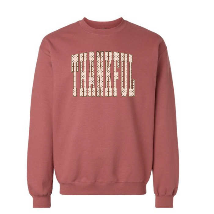 Thankful Polka Dot on Canyon Crewneck