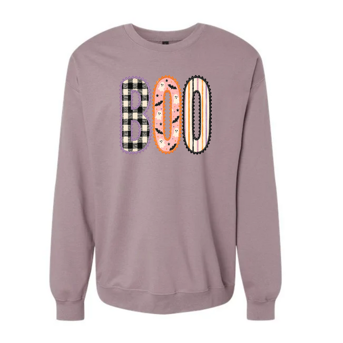 BOO on Lilac Crewneck