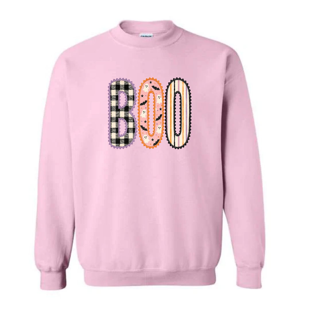 BOO on Pink Crewneck (Youth)
