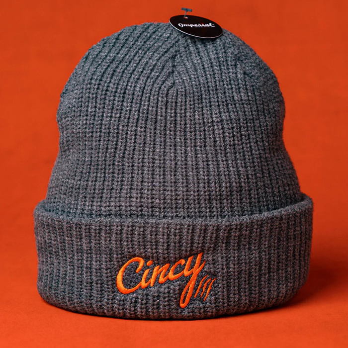 Grey Knit Beanie by The Cincy Hat--Lemons and Limes Boutique