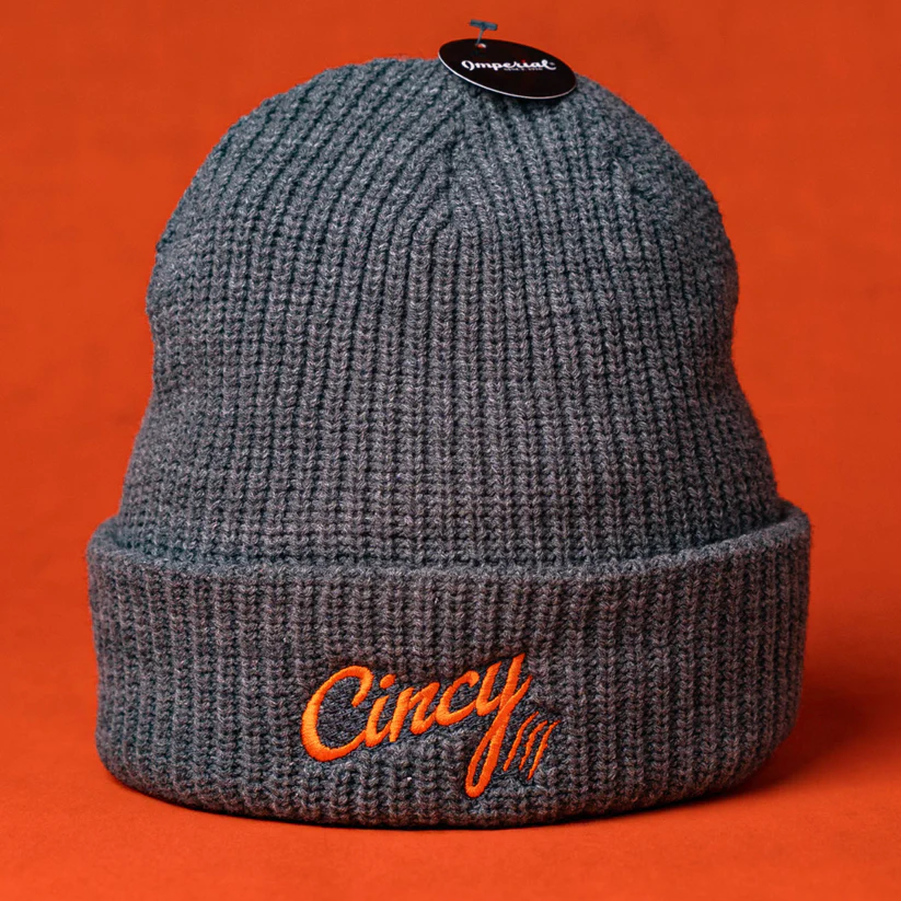 Grey Knit Beanie by The Cincy Hat--Lemons and Limes Boutique