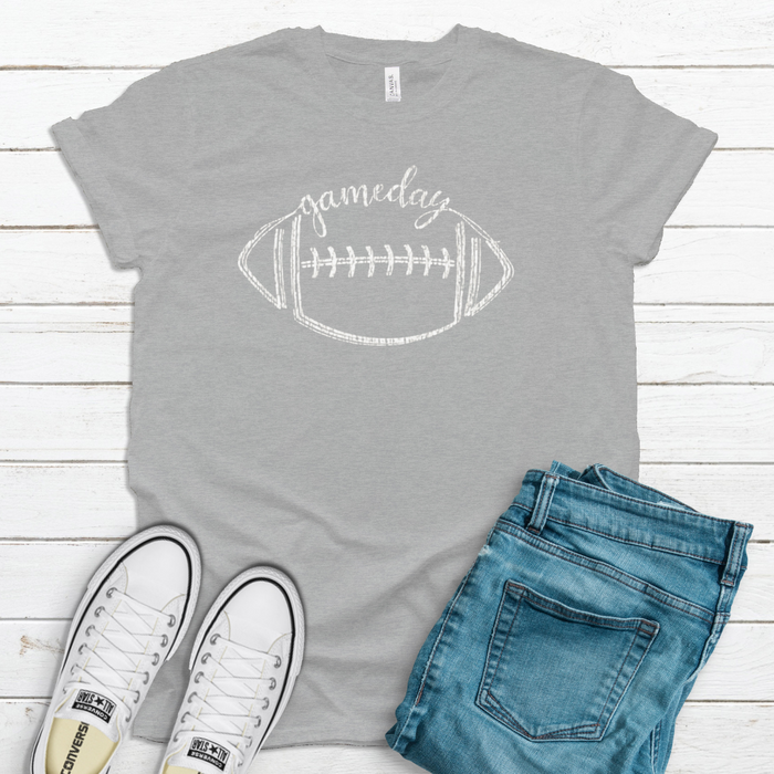 Game Day Football T-Shirt (Multiple Colors Available)-Athletic Grey-XS-Lemons and Limes Boutique