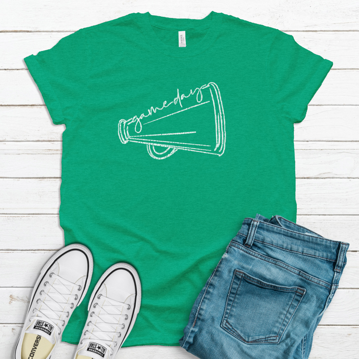 Game Day Cheer T-Shirt (Multiple Colors Available)-Heather Kelly Green-XS-Lemons and Limes Boutique