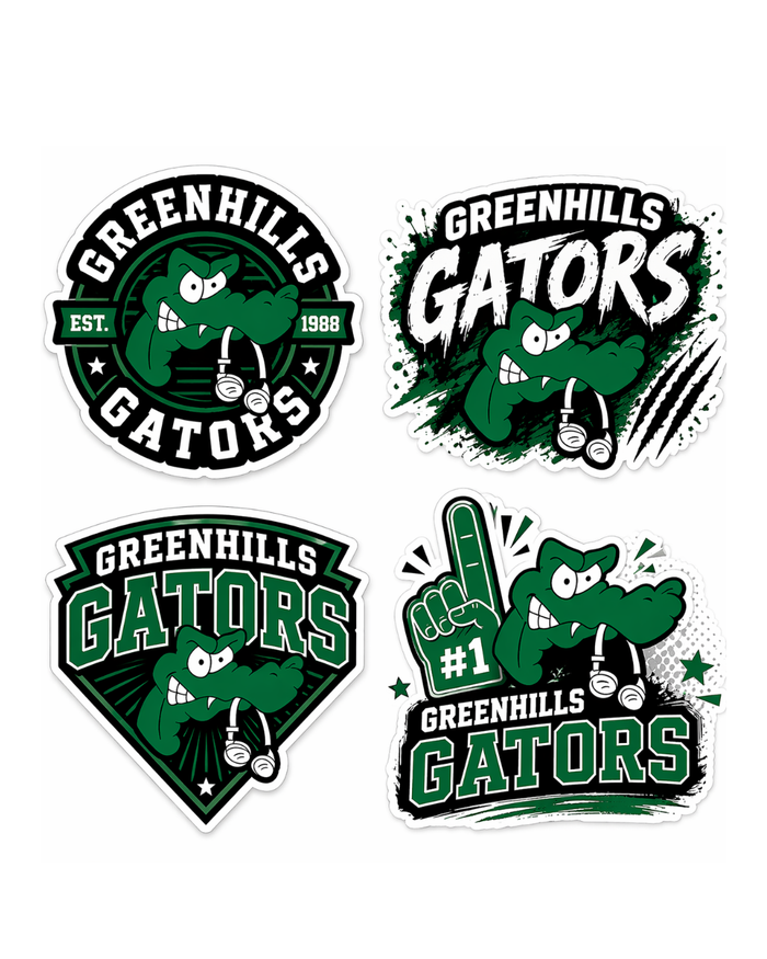 Green Hills Gator Sticker Sheet