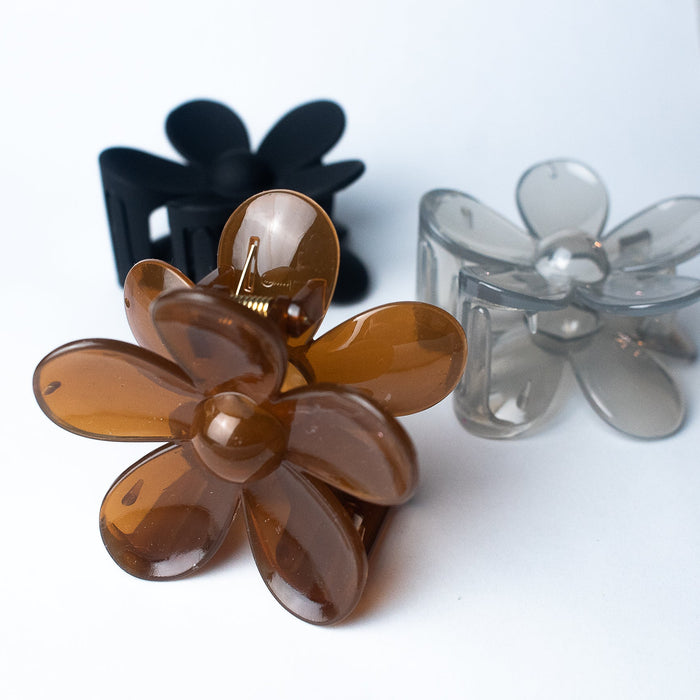 Andrea Large Flower Hair Clip- Tortoise--Lemons and Limes Boutique