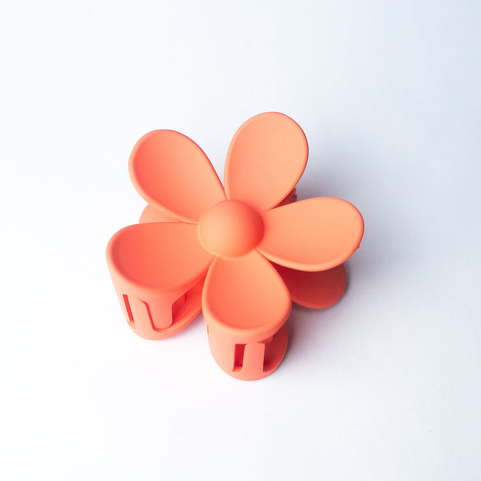 Andrea Large Flower Hair Clip-Neon Orange--Lemons and Limes Boutique