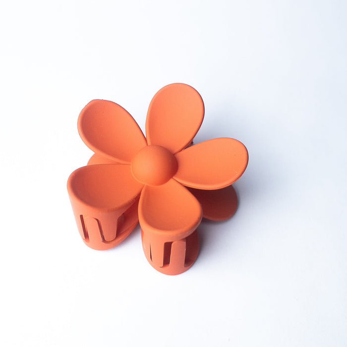 Andrea Large Flower Hair Clip-Pumpkin Orange--Lemons and Limes Boutique