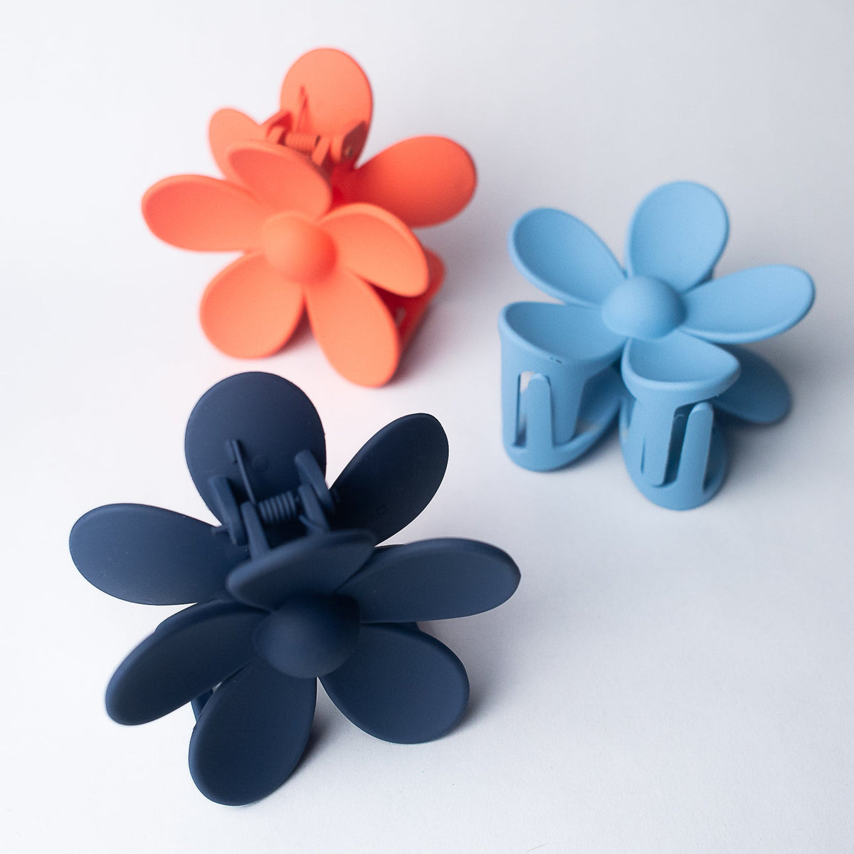 Andrea Large Flower Hair Clip-Navy Blue--Lemons and Limes Boutique