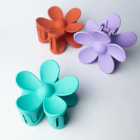 Andrea Large Flower Hair Clip-Teal Green